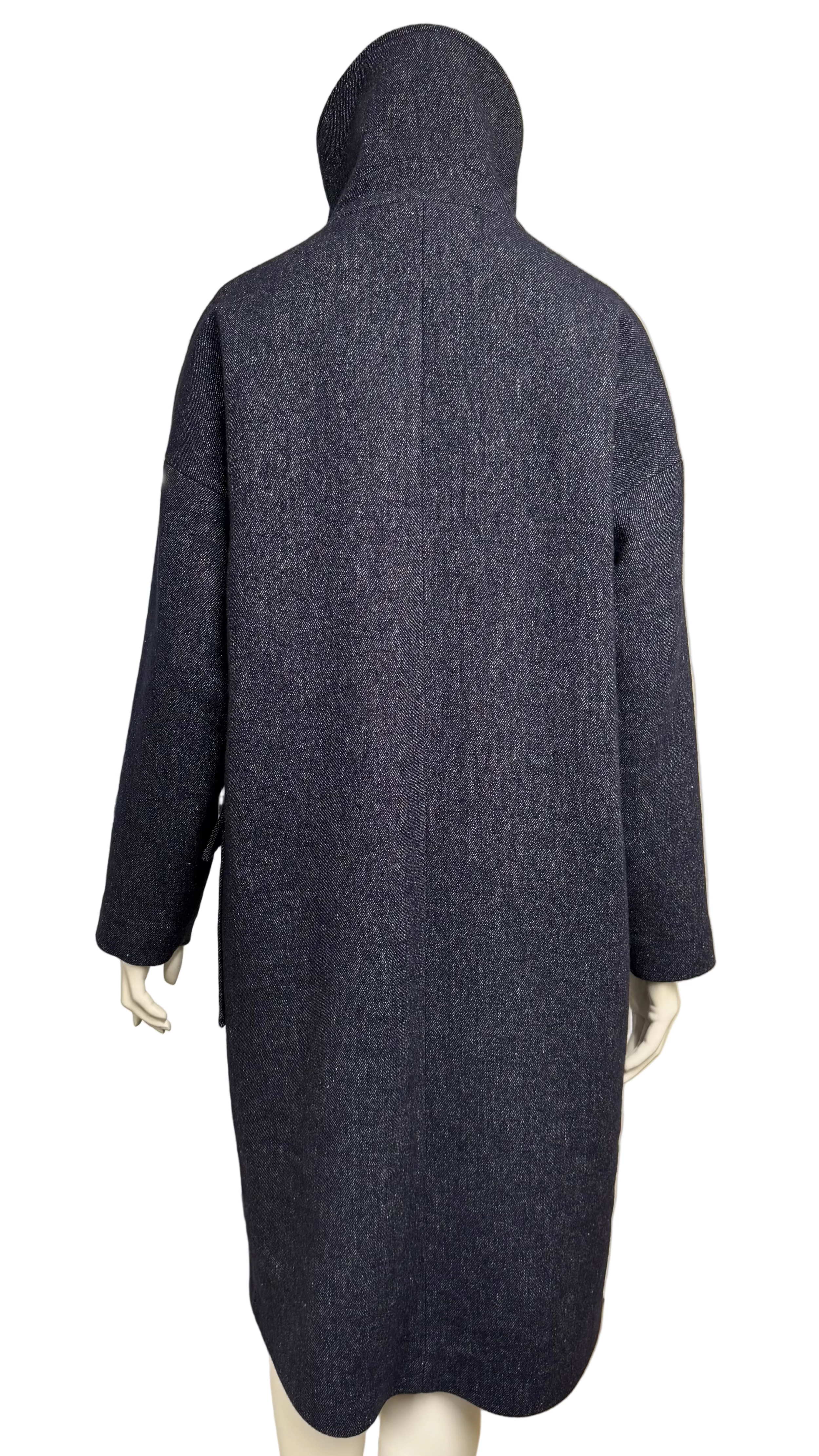 A dark navy coat.