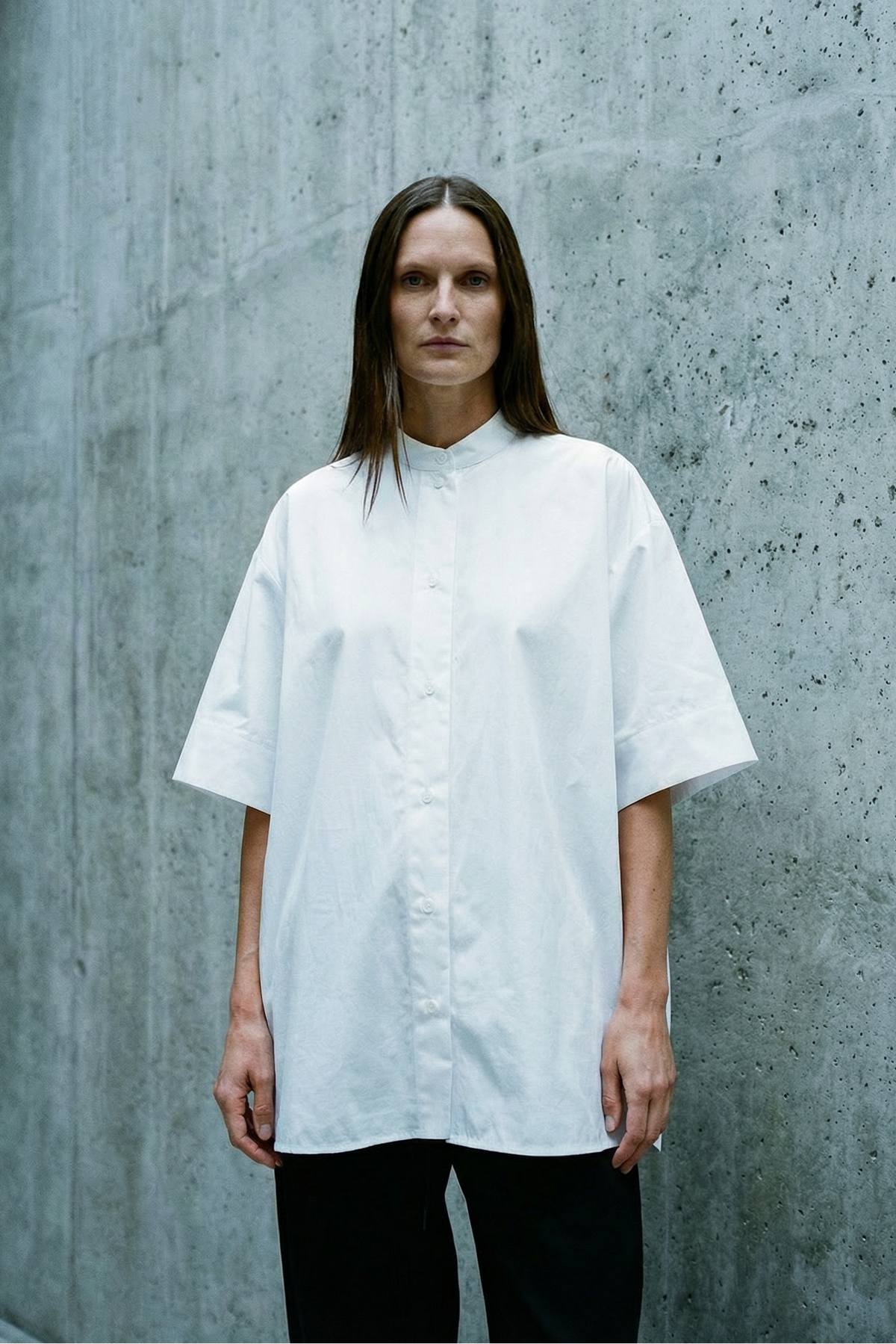 White cotton sateen blouse
