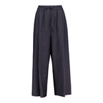 Wide blue-grey wool trousers
