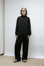 Merino jersey top in black