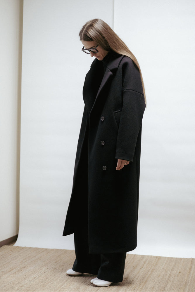 Black wool coat