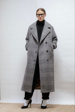 Checked wool coat