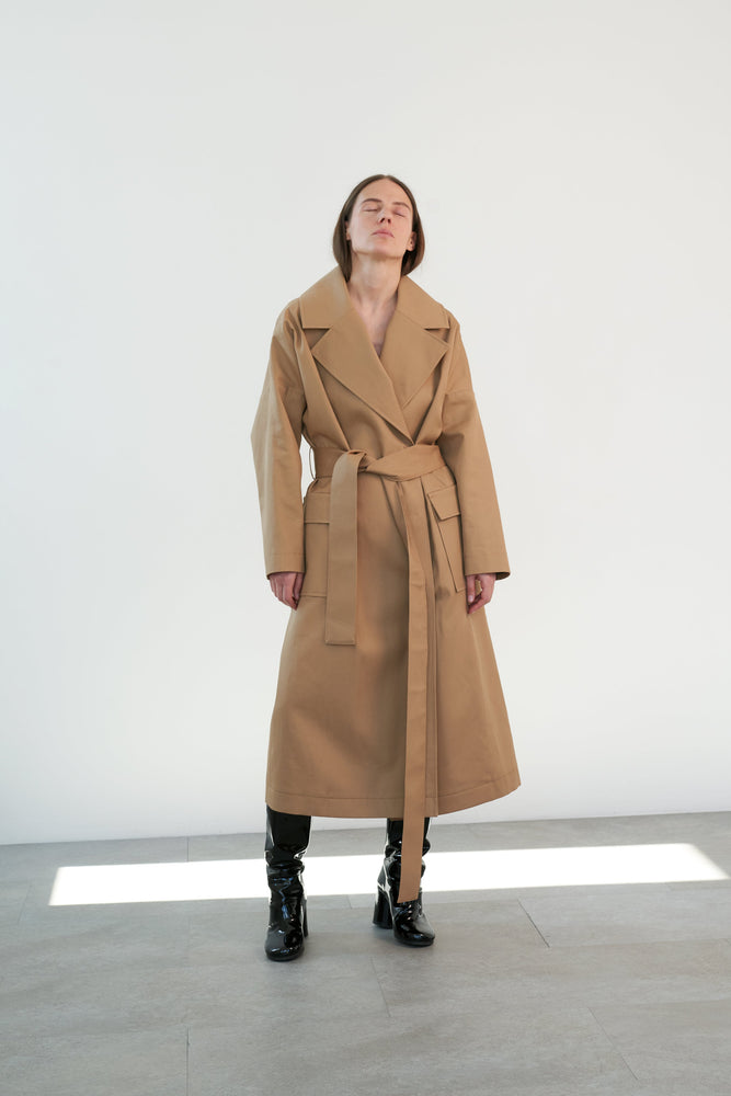 beige cotton coat