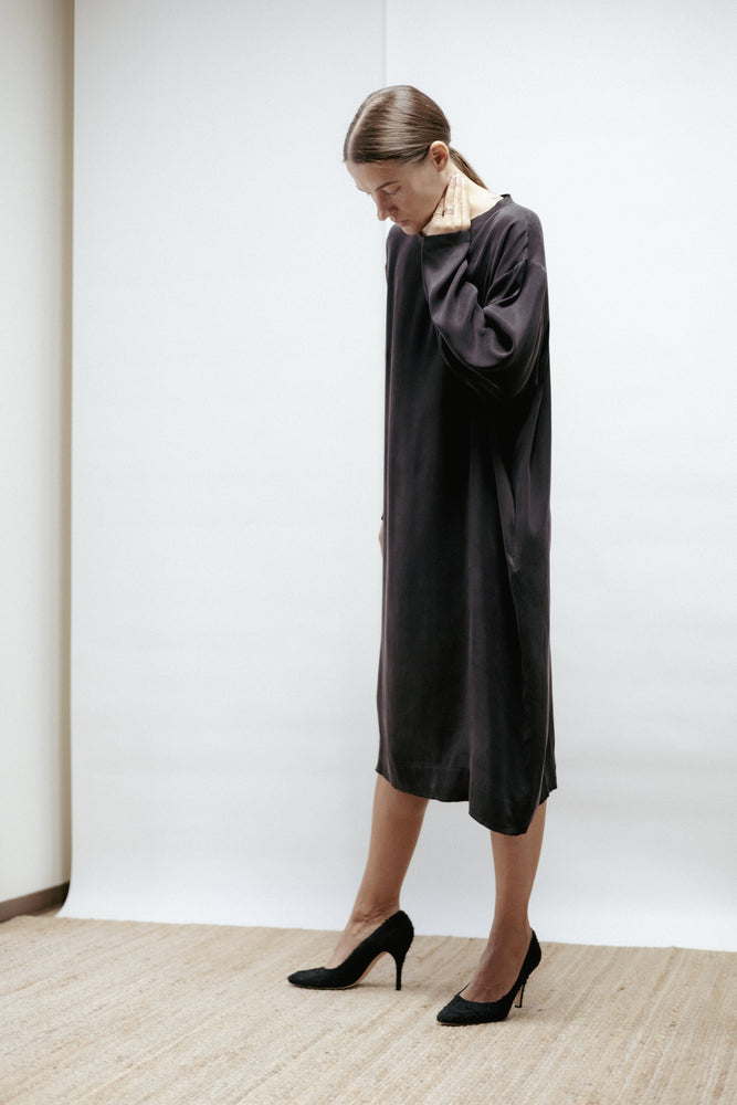 Black cupro dress
