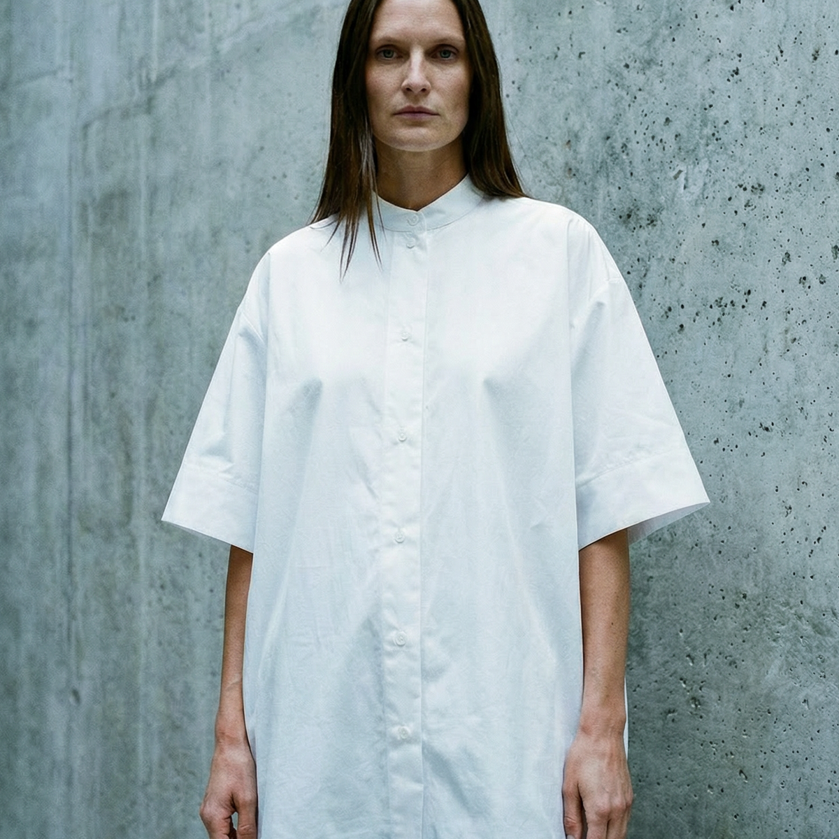 White cotton sateen blouse