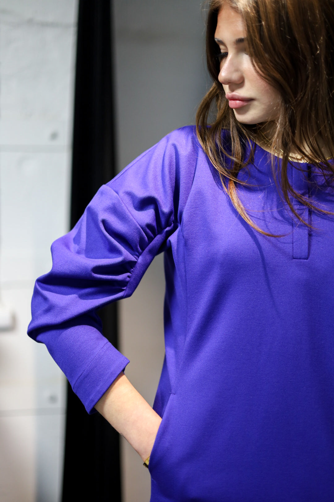 Jersey dress in blue