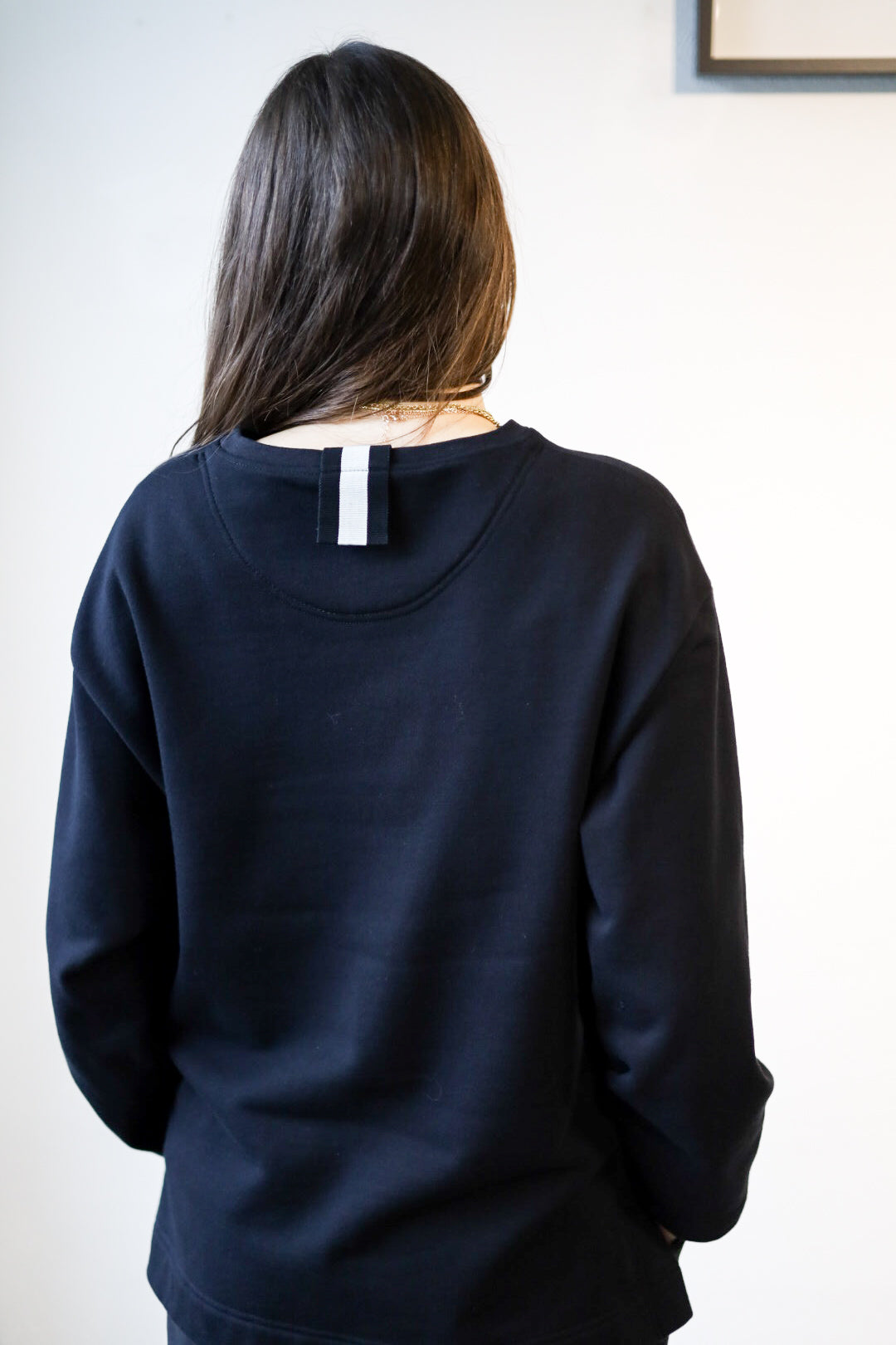 Oversized long sleeve top in black
