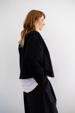 cropped black jacket