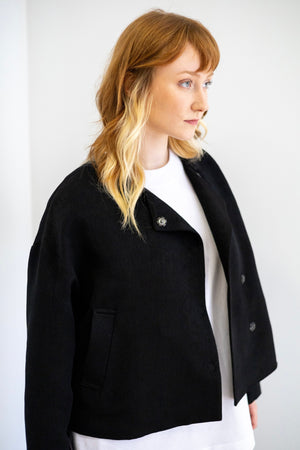 cropped black jacket