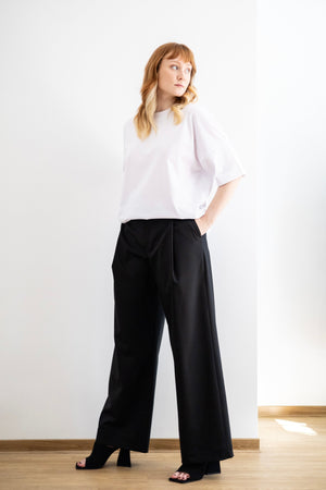 black wool trousers