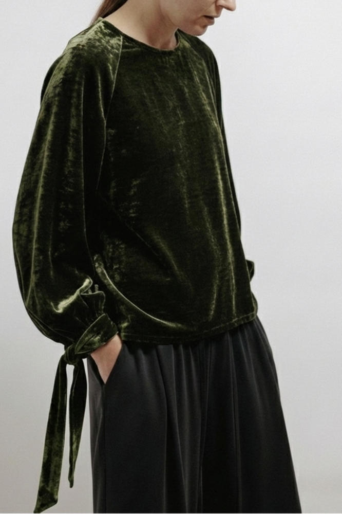 Viscose silk velvet blouse