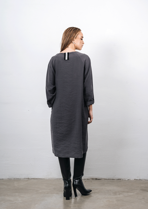 Tunic dress in dark grey