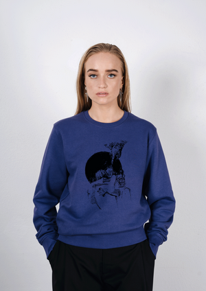 Sweatshirt in violet with a black circle