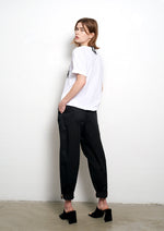 Relaxed fit cotton trousers in black